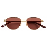 Bottega Veneta - Occhiali da Sole Pantos Split - Oro Marrone - Occhiali da Sole - Bottega Veneta Eyewear