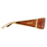 Bottega Veneta - Bangle Wraparound Sunglasses - Gold Orange - Sunglasses - Bottega Veneta Eyewear