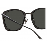 Linda Farrow - Milo Square Sunglasses in Matt Nickel - LFL1338C9SUN - Linda Farrow Eyewear