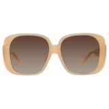 Linda Farrow - Mima Oversized Sunglasses in Peach - LFL1401C4SUN - Linda Farrow Eyewear