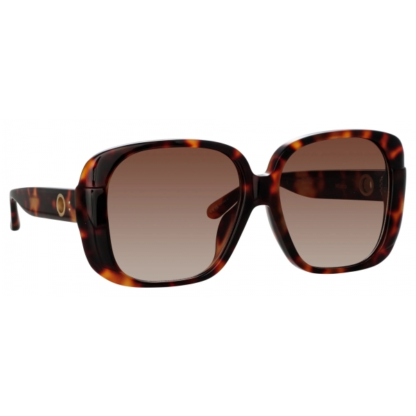 Linda Farrow - Mima Oversized Sunglasses in Tortoiseshell - LFL1401C2SUN - Linda Farrow Eyewear