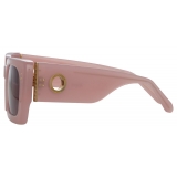 Linda Farrow - Nieve Rectangular Sunglasses in Lilac - LFL1297C8SUN - Linda Farrow Eyewear