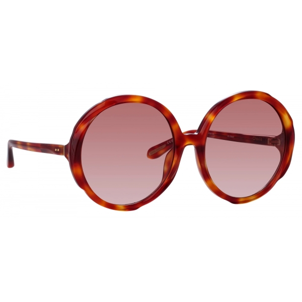 Linda Farrow - Otavia Oversized Sunglasses in Amber Tortoiseshell - LFL1356C3SUN - Linda Farrow Eyewear