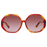 Linda Farrow - Paloma Hexagon Sunglasses in Amber - LFL1415C2SUN - Linda Farrow Eyewear