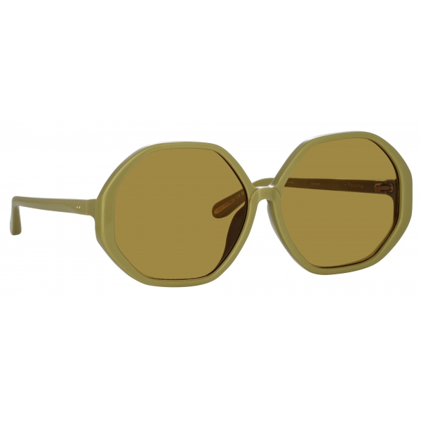 Linda Farrow - Paloma Hexagon Sunglasses in Sage - LFL1415C7SUN - Linda Farrow Eyewear