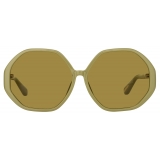 Linda Farrow - Paloma Hexagon Sunglasses in Sage - LFL1415C7SUN - Linda Farrow Eyewear