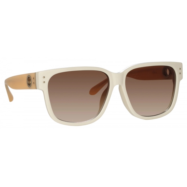 Linda Farrow - Perry D-Frame Sunglasses in White - LFL1429C3SUN - Linda Farrow Eyewear