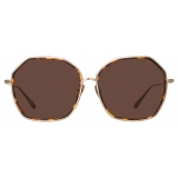 Linda Farrow - Rowe Oversize Sunglasses in Light Gold - LFL1432C2SUN - Linda Farrow Eyewear