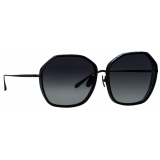 Linda Farrow - Rowe Oversize Sunglasses in Matt Nickel - LFL1432C3SUN - Linda Farrow Eyewear