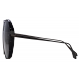 Linda Farrow - Rowe Oversize Sunglasses in Matt Nickel - LFL1432C3SUN - Linda Farrow Eyewear