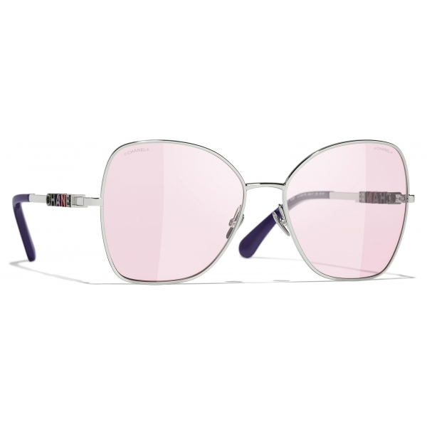 Chanel - Butterfly Sunglasses - Silver Pink - Chanel Eyewear