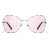 Chanel - Butterfly Sunglasses - Silver Pink - Chanel Eyewear