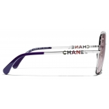 Chanel - Occhiali da Sole a Farfalla - Argento Rosa - Chanel Eyewear