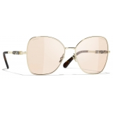 Chanel - Occhiali da Sole a Farfalla - Oro Marrone - Chanel Eyewear