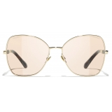 Chanel - Occhiali da Sole a Farfalla - Oro Marrone - Chanel Eyewear