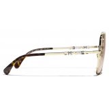 Chanel - Occhiali da Sole a Farfalla - Oro Marrone - Chanel Eyewear