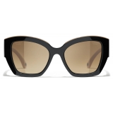 Chanel - Butterfly Sunglasses - Black Beige Light Brown - Chanel Eyewear