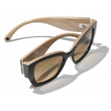 Chanel - Occhiali da Sole a Farfalla - Nero Beige Marrone Chiaro - Chanel Eyewear