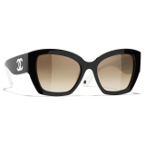 Chanel - Butterfly Sunglasses - Black White Beige - Chanel Eyewear