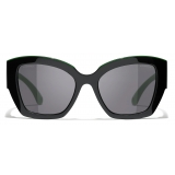 Chanel - Butterfly Sunglasses - Black Green Gray - Chanel Eyewear