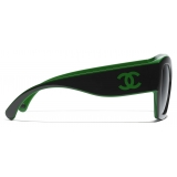 Chanel - Butterfly Sunglasses - Black Green Gray - Chanel Eyewear