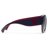 Chanel - Butterfly Sunglasses - Burgundy Navy Blue Gray - Chanel Eyewear