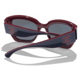 Chanel - Butterfly Sunglasses - Burgundy Navy Blue Gray - Chanel Eyewear