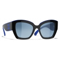 Chanel - Occhiali da Sole a Farfalla - Nero Blu - Chanel Eyewear