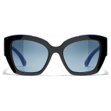 Chanel - Butterfly Sunglasses - Black Blue - Chanel Eyewear