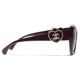 Chanel - Butterfly Sunglasses - Burgundy - Chanel Eyewear