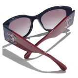 Chanel - Oval Sunglasses - Navy Blue Burgundy - Chanel Eyewear