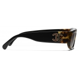 Chanel - Rectangular Sunglasses - Tortoise Black Brown - Chanel Eyewear