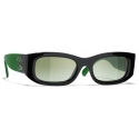 Chanel - Rectangular Sunglasses - Black Green - Chanel Eyewear
