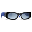 Chanel - Occhiali da Sole Rettangolari - Nero Blu - Chanel Eyewear