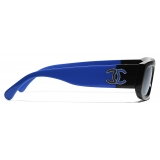 Chanel - Occhiali da Sole Rettangolari - Nero Blu - Chanel Eyewear