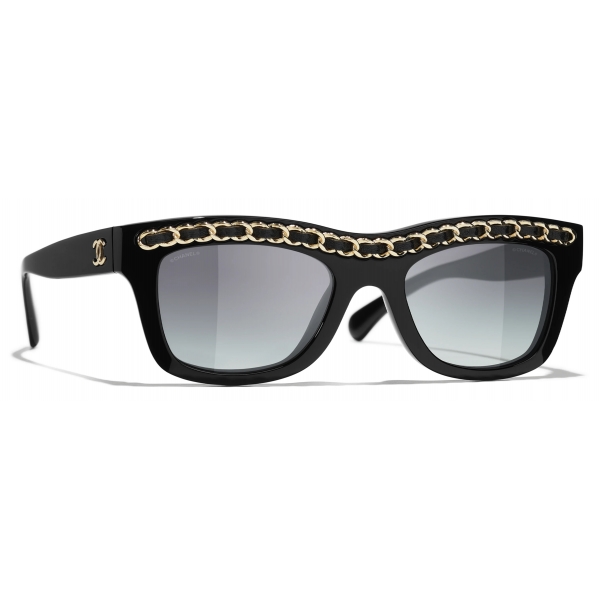 Chanel - Rectangular Sunglasses - Black Gray - Chanel Eyewear