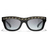 Chanel - Rectangular Sunglasses - Black Gray - Chanel Eyewear