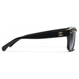 Chanel - Occhiali da Sole Rettangolari - Nero Grigio - Chanel Eyewear