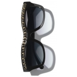 Chanel - Rectangular Sunglasses - Black Gray - Chanel Eyewear