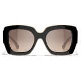Chanel - Square Sunglasses - Black Beige Light Brown - Chanel Eyewear