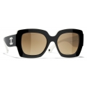 Chanel - Square Sunglasses - Black White Beige - Chanel Eyewear