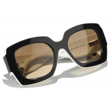 Chanel - Occhiali da Sole Quadrati - Nero Bianco Beige - Chanel Eyewear