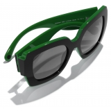 Chanel - Occhiali da Sole Quadrati - Nero Verde Grigio - Chanel Eyewear