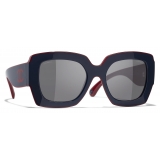 Chanel - Square Sunglasses - Burgundy Navy Blue Gray - Chanel Eyewear