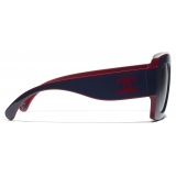 Chanel - Square Sunglasses - Burgundy Navy Blue Gray - Chanel Eyewear