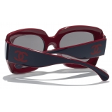 Chanel - Square Sunglasses - Burgundy Navy Blue Gray - Chanel Eyewear