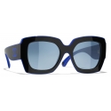 Chanel - Occhiali da Sole Quadrati - Nero Blu - Chanel Eyewear