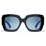 Chanel - Occhiali da Sole Quadrati - Nero Blu - Chanel Eyewear