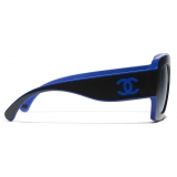 Chanel - Occhiali da Sole Quadrati - Nero Blu - Chanel Eyewear