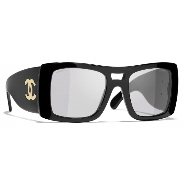 Chanel - Occhiali da Sole Quadrati - Nero Grigio - Chanel Eyewear